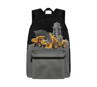 Dolyues Zaini per ragazzi di età compresa tra 8 e 10 anni, leggero, per libri elementari, ergonomici, di quarta elementare, borse per libri per bambini, Escavatore Grigio Nero, Zaino daypack