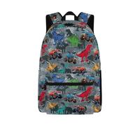 Dolyues Zaini per ragazzi di età compresa tra 8 e 10 anni, leggero, per libri elementari, ergonomici, di quarta elementare, borse per libri per bambini, Trattore Dinosauro, Zaino daypack