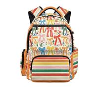Dolyues Zaino da ragazza età 8-10 Kawaii Back to School Borse per libri elementari per bambini di 2 ° grado Zaini da viaggio, Fiocco arcobaleno a righe, Zaino daypack
