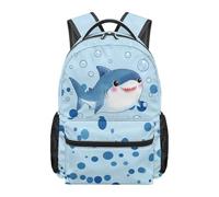 Dolyues Zaino elementare per ragazzi Bookbag per bambini dai 8 ai 10 anni Zaino da viaggio leggero di terza elementare, Squalo Azzurro, Zaino daypack