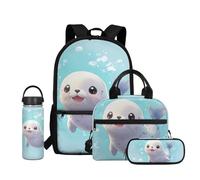 Dolyues Zaino per la scuola ragazze ragazzi 4-6 6-8 8-10 10-12 10-14 14-16 anni witn Lunchbox Pencil Bag Bottiglia d'acqua 4 pezzi, Guarnizione., Water Bottle-18oz