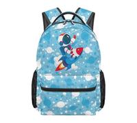 Dolyues Zaino per libri da calcio per ragazzi di terza elementare per bambini elementari dai 10 ai 12 anni, grande capacità, per il ritorno a scuola, Astronauta, Zaino daypack
