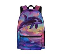Dolyues Zaino per ragazze età 6-8 Kawaii Back to School Bookbag per bambini elementari ergonomici borse per libri di prima elementare, Delfino, Zaino daypack