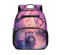 Dolyues Zaino per ragazze per il ritorno a scuola età 4-6 anni Kawaii borsa per libri prescolare per scuola materna bambini borse per libri di prima elementare, Fiori di lontra, Zaino daypack