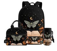 Dolyues Zaino per ragazzi e ragazze 4-6 6-8 8-12 12-14 borse leggere per scuola prescolare media 4 in 1, Libro Butterfly