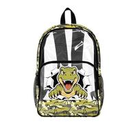 Dolyues Zaino trasparente per bambini, per eventi allo stadio, resistente, grande, per ragazzi e ragazzi, Dinosauro verde mimetico, Zaino daypack