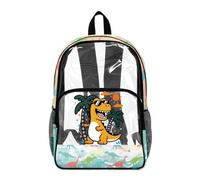 Dolyues Zaino trasparente per bambini, per eventi allo stadio, resistente, grande, per ragazzi e ragazzi, Palma Dinosauro, Zaino daypack
