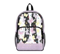 Dolyues Zaino trasparente per eventi scolastici e stadio, resistenti, per ragazze elementari, trasparenti, Stampa con farfalle., Zaino daypack