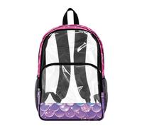 Dolyues Zaino trasparente per la scuola carino borsa per libri per eventi stadio, zaini per bambini resistenti per ragazze con fondo rinforzato, Bilancia per pesci., Zaino daypack