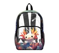 Dolyues Zaino trasparente per ragazze, resistente, età 8-10 anni, per eventi allo stadio, lavoro, zaino trasparente con tasche, Axolotl Giallo, Zaino daypack