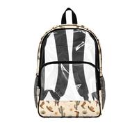 Dolyues Zaino trasparente resistente e trasparente per ragazze, eventi allo stadio, per il ritorno a scuola, Cactus Occidentale, Zaino daypack