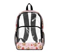 Dolyues Zaino trasparente resistente e trasparente per ragazze, eventi allo stadio, per il ritorno a scuola, Cuore Di Fragola Di Ratto Acqua, Zaino daypack