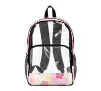 Dolyues Zaino trasparente resistente e trasparente per ragazze, eventi allo stadio, per il ritorno a scuola, Fiore, Zaino daypack
