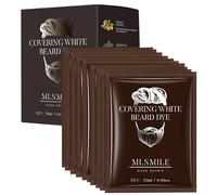 Domality per Uomo Tinta per Baffi e Barba, Shampoo Tinta per Barba e Capelli da Uomo, Colore Istantaneo in 10 Minuti per Barbas, Baffi e Capelli (Marrone Scuro, 200ML)