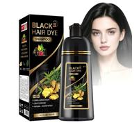 Domality Shampoo colorante per capelli neri, ingredienti naturali a base di erbe, shampoo semi-permanente 4 in 1, per donne e uomini, per coprire i capelli grigi, 500 ml