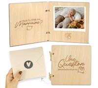 Domanda madrina & richiesta padrino di legno con busta | Vuoi essere la mia madrina/padrino? | Regalo originale madrina padrino con foto bambino