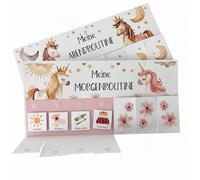 Domani e serali per bambini, colorato, programma di routine mattutina, programma giornaliero, programma di routine per bambini/mattina per bambini (DIN A4 Agenda giornaliera) (Unicorn)