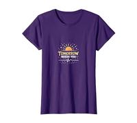 Domani ha Bisogno di Te: Inspirational Sunrise Hope Maglietta, Donna, Viola, 3XL