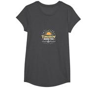 Domani ha Bisogno di Te: Inspirational Sunrise Hope Maglietta, Ragazze, Grigio Scuro, XS