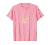 Domani ha Bisogno di Te: Inspirational Sunrise Hope Maglietta, Uomo, Rosa, L
