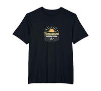Domani ha Bisogno di Te: Inspirational Sunrise Hope Maglietta, Uomo Taglie Grandi, Nero, 3X Tall