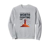 Domani ha Bisogno di Te: Vale la Pena lottare per L'Arte ispiratrice Felpa, Unisex per Adulti, Grigio Melange, L