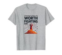 Domani ha Bisogno di Te: Vale la Pena lottare per L'Arte ispiratrice Maglietta, Uomo, Grigio Melange, L