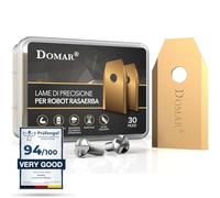 Domar - Lame per tagliaerba robotizzati durevoli, viti incluse - lame robot tagliaerba compatibile con Husqvarna Automower, Gardena, Yardforce - 30 lama ricambio tosaerba