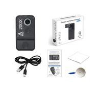 Domary 200X Microscopio del Telefono Lente del Microscopio Telefono Cellulare Microlente LED Anello Luminoso Luci Filtro CPL Integrato Clip Universale per per