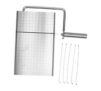 Domary Affetta Formaggio in Acciaio Inossidabile Utensile da Multiuso Affetta Formaggio Tagliere Misurazione Precisa Base Antiscivolo per Burro Prosciutto Pane Verdure Frutta (Stile)