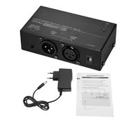 Domary Alimentatore Phantom 48V 12V, Scatola di Alimentazione per Microfono con Guscio in Metallo a Bassissimo Rumore per Microfoni a Condensatore con Adattatore di Alimentazione (Spina Europea)