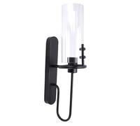 Domary Applique da Parete Moderna Nera con Paralume in Vetro Trasparente Lampade da Parete Cablate per Soggiorno Interno Camera Letto Corridoio Caffetteria Dell'hotel