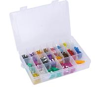 Domary Assortimento di Fusibili a Lama 220 Pezzi, Dimensioni Piccole e | Custodia in PES Trasparente Ad Azione Rapida da 2-35 A, Amperaggio con Codice Colore, Include Clip per Fusibile