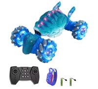 Domary Auto Telecomandata per Ragazzi Auto RC per Ragazzi Telecomandata 4WD Stunt Car 2.4G Rilevamento Gesti Macchinina Rotante con Luci Musica Rotazione a 360 Multi Terreno (2 Batteria)