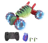 Domary Auto Telecomandata per Ragazzi Auto RC per Ragazzi Telecomandata 4WD Stunt Car 2.4G Rilevamento Gesti Macchinina Rotante con Luci Musica Rotazione a 360 Multi Terreno (2 Batteria)