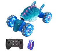Domary Auto Telecomandata per Ragazzi Auto RC per Ragazzi Telecomandata 4WD Stunt Car 2.4G Rilevamento Gesti Macchinina Rotante con Luci Musica Rotazione a 360 Multi Terreno (1 batteria)