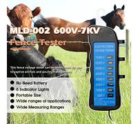 Domary Batteria Gratuita Voltmetro per Recinto Elettrico 600V-7KV | Design compatto, 8 spie luminose, compatibile con filo poliestere, facile da trasportare per uso esterno