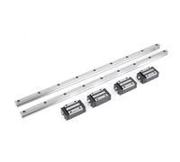 Domary Binario di Guida Lineare HGH15 da 2 Pezzi da 500 Mm con 4 Blocchi di Scorrimento HGH15CA Neri per Macchine CNC, Alta Precisione 0,02 Mm, Configurazione Db Back-to-Back,