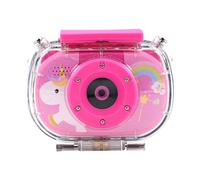 Domary Camera Subacquea dei Bambini, Fotocamera a Prova D'Acqua per Bambini 1080p, Scheda SD 32 GB, Giochi Educativi, Schermo da 2 Pollici, Intervallo di (Rosa con custodia impermeabile +scheda di