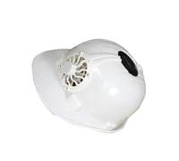 Domary Casco di Sicurezza con Ventola Ad Energia Solare con permeabilità All'aria per Cantieri Edili - Regolabile e Traspirante, Dimensioni 11,42 X 9,06 X 5,91 Pollici (Bianca)