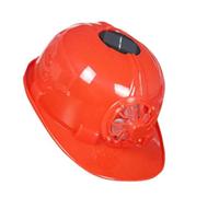 Domary Casco di Sicurezza con Ventola Ad Energia Solare con permeabilità All'aria per Cantieri Edili - Regolabile e Traspirante, Dimensioni 11,42 X 9,06 X 5,91 Pollici (Rossa)