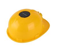 Domary Casco di Sicurezza con Ventola Ad Energia Solare con permeabilità All'aria per Cantieri Edili - Regolabile e Traspirante, Dimensioni 11,42 X 9,06 X 5,91 Pollici (Gialla)