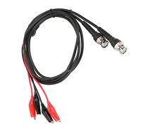 Domary Cavi per Sonde di Prova con Clip a Coccodrillo BNC Cavi Flessibili Durevoli per Oscilloscopio Test Elettronici Rosso 2 Pezzi