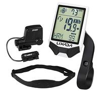 Domary Computer Wireless con Cardiofrequenzimetro Multifunzione Antipioggia Ciclo Tachimetro Cadenza Tracker Ampio Schermo LCD Design Retroilluminato per Gli Appassionati di Cicli (Bianca)