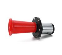 Domary Corno Classico da 110dB per Camion, Design Vintage (Red) | Ideale per veicoli a 12 V, motore robusto per un suono forte, bellissimo stile antico, fornito con hardware di montaggio,