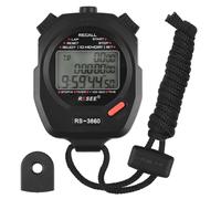 Domary Cronometro Digitale con 100 Memorie, Cronometro con Display a 3 Righe per Registratore di Tempi Parziali sul Giro per Allenatori Sportivi (60 Memoria)