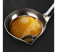 Domary Cucchiaio per Filtro Olio Mestolo Separatore Olio in Acciaio Inossidabile Cucchiaio per Schiumarola Alimenti Zuppa Calda