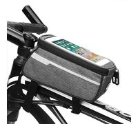 Domary Custodia per Telefono da Bici Borsa da Manubrio con Schermo Tattile per Ciclismo con Foro Cuffie Telefoni Compatibili sotto i 6 Pollici Rosso Blu Grigio (Grigio)