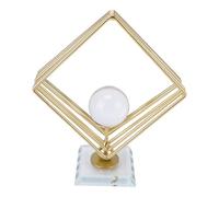 Domary Decorazione con Sfera di, Sfera di Trasparente Arte Astratta Moderna con Supporto a Rombo in Metallo per la Decorazione Dell'ingresso del Soggiorno