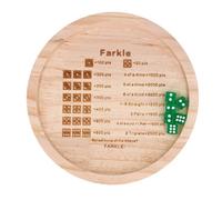 Domary Deluxe Farkle Set Vassoio per Dadi in Legno 10 Dadi e Accessori per la Classica Serata di Gioco in Famiglia Migliorare le abilità Matematiche (Rotondo 18 cm)